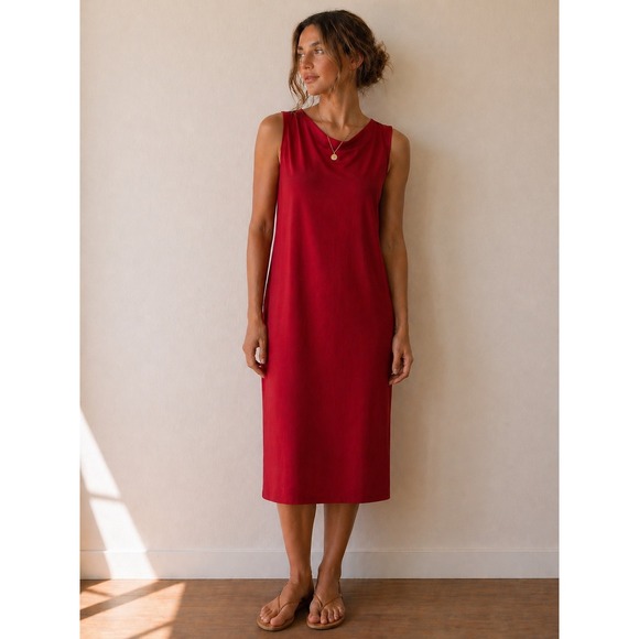 Lauren Ralph Lauren Dresses & Skirts - Lauren Ralph Lauren Red Cowl Neck Sleeveless Midi Dress Size M New With Tags